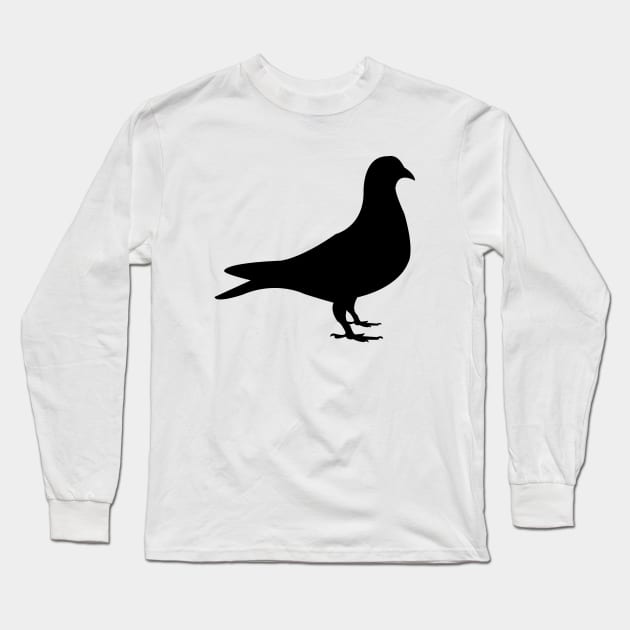 Pigeon Silhouette Long Sleeve T-Shirt by KC Happy Shop